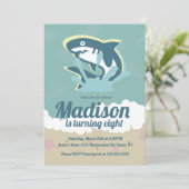 Hai-Themenmädchen Geburtstagsfeier Einladung (Stehend Vorderseite)