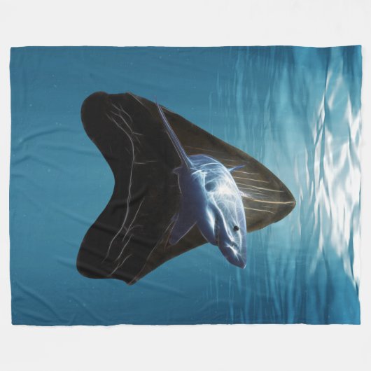 Hai-Tooth-Ozean Fleecedecke (Vorderseite (Horizontal))