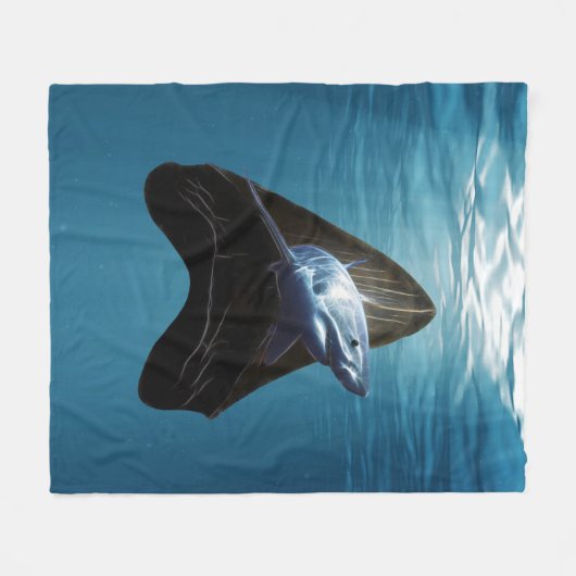 Hai-Tooth-Ozean Fleecedecke (Vorderseite (Horizontal))