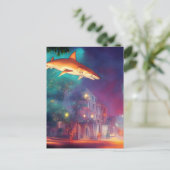 Hai über der City Postcard Postkarte (Stehend Vorderseite)