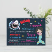 Hai und Meerjungfrau Einladung Schwimmbad Party (Stehend Vorderseite)