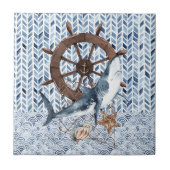 Hai- und Schiffslenkrad Fliese (Vorderseite)