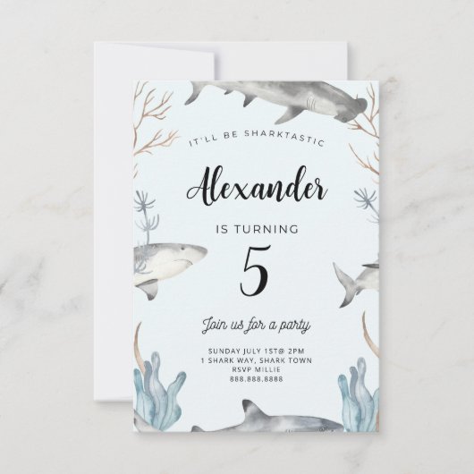 Hai unter dem Meer - Einladung von Kindern am Gebu (Vorderseite)