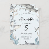 Hai unter dem Meer - Einladung von Kindern am Gebu (Vorne/Hinten)