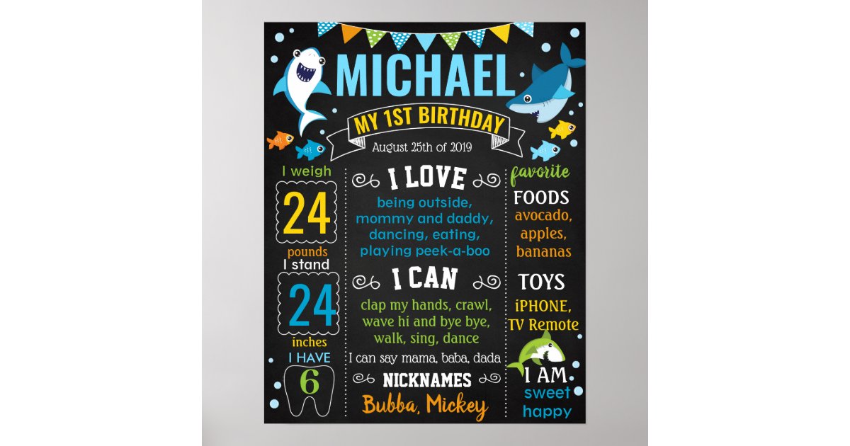 Baby Shark Hochstuhl Banner – 203 Cm Deko Für 1. Geburtstag & Unterwasser Party