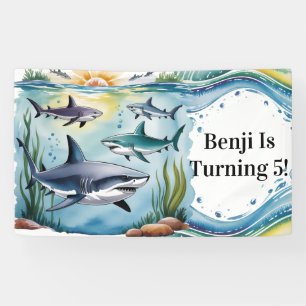 Hai unter dem Meer Junge Geburtstag Banner