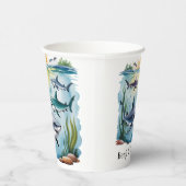 Hai unter dem Meer Junge Geburtstag Pappbecher (Rechts)