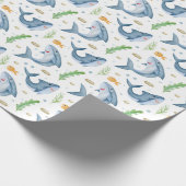 Hai unter dem Meer Weißbroschürenpapier Geschenkpapier (Ecke)