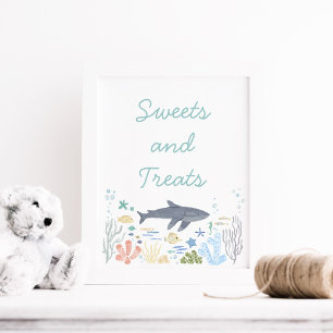 Hai unter den Sea Baby Shower Süßigkeiten Poster