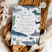 Hai unter der Kinderdusche der Meerestiere Einladung