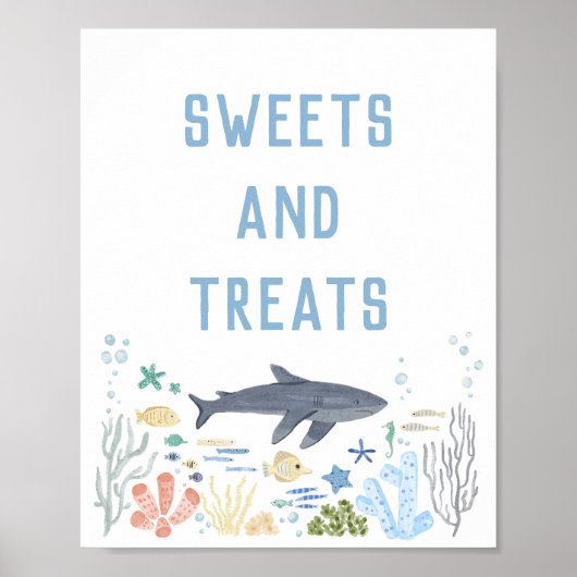 Hai unter der Meeresdusche Süßigkeiten Plakat (Vorne)
