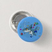 Hai unter Fischen Button (Vorne & Hinten)