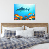 Hai unter Goldfischen Leinwanddruck (Insitu (Schlafzimmer))