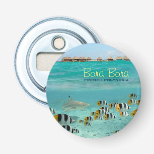 Hai unter Wasser mit Bora Bora Text Flaschenöffner