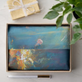 Hai unter Wasser mit Quallen-Decoupage Seidenpapier (Geschenk)