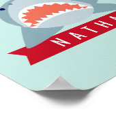 Hai Unterwasser Blue Boy Kinder Kinderzimmer Art Poster (Ecke)