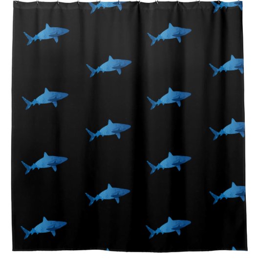 Hai Unterwasser Meereslandschaft Wildnis Duschvorhang (Vorderseite)