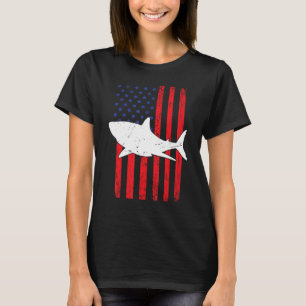 Hai Vintag US-amerikanische Flagge Hai Patriotic 4 T-Shirt