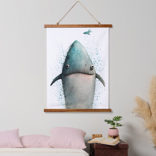 Hai Wandteppich Mit Holzrahmen (Schlafzimmer)