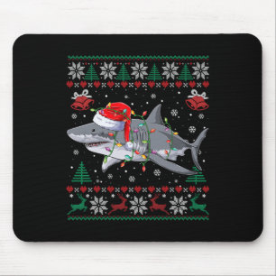 Hai Weihnachten Pajama mit Santa Sea Animal Lover Mousepad