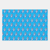 Hai Weihnachten Weihnachtsmannmütze Geschenk Ozean Geschenkpapier Set (Vorderseite 3)