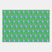 Hai Weihnachten Weihnachtsmannmütze Geschenk Ozean Geschenkpapier Set (Vorderseite 2)