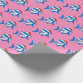 Hai Weihnachten Weihnachtsmannmütze Geschenk Rosa  Geschenkpapier (Ecke)