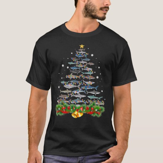 Hai Weihnachtsbaum Hai Liebe Männer Frauen Geschen T-Shirt (Vorderseite)