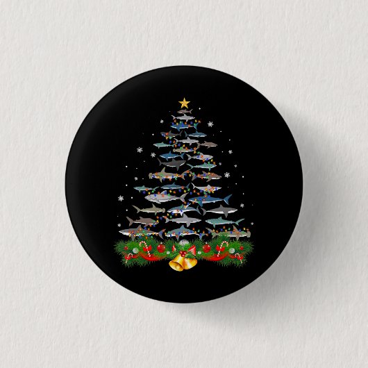 Hai Weihnachtsbaum Hai Liebhaber Geschenke Button (Vorderseite)