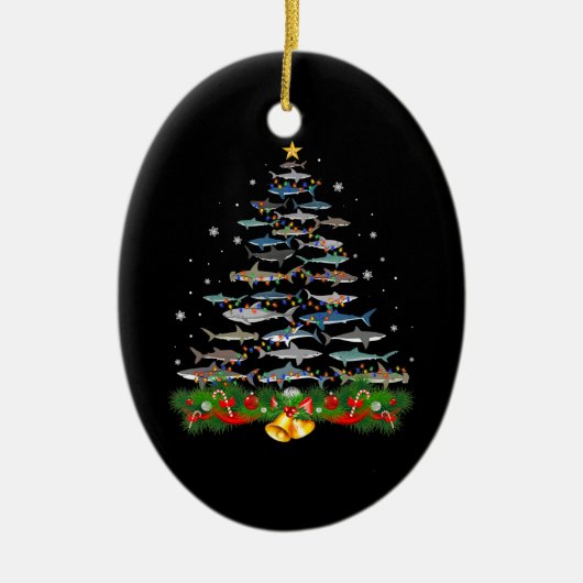 Hai Weihnachtsbaum Hai Liebhaber Geschenke Männer Keramik Ornament (Vorne)