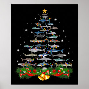 Hai-Weihnachtsbaum Hai-Liebhaber Geschenke Männer Poster