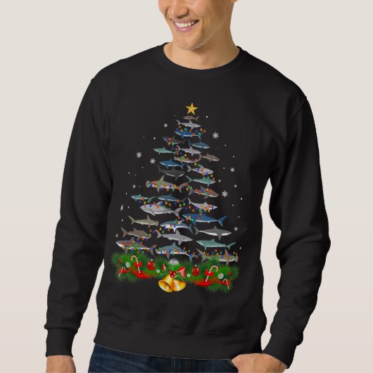 Hai Weihnachtsbaum Hai Liebhaber Geschenke Männer Sweatshirt (Vorderseite)