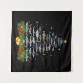 Hai Weihnachtsbaum Hai Liebhaber Geschenke Wandteppich (Vorderseite (Horizontal))
