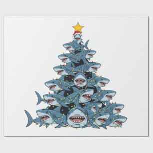 Hai-Weihnachtsbaum-Santa-Hut-Weihnachtsbeleuchtung Geschenkpapier