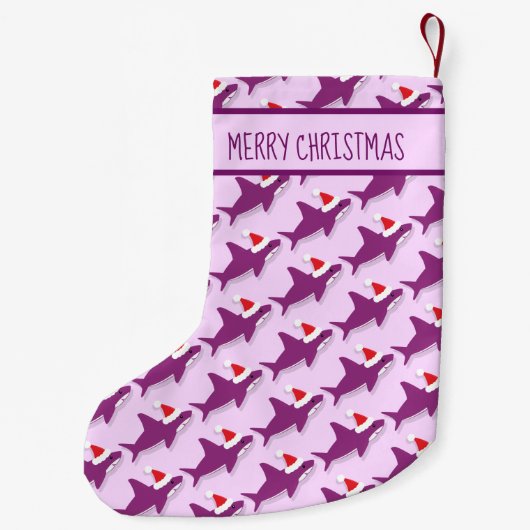 Hai-Weihnachtsmannmütze Lila Haiarten Kleiner Weihnachtsstrumpf (Rückseite)