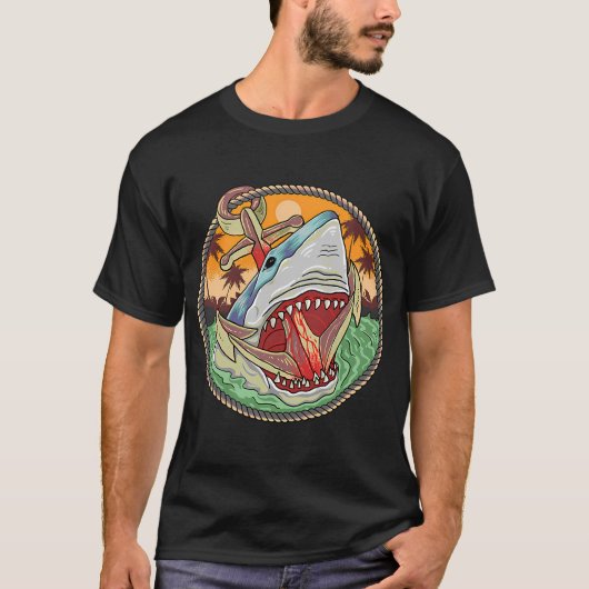 Hai Wild Hai Mit Anker T-Shirt (Vorderseite)