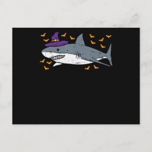 Hai Witz Funny Animal Halloween Einladungspostkarte