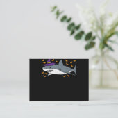 Hai Witz Funny Animal Halloween Visitenkarte (Stehend Vorderseite)