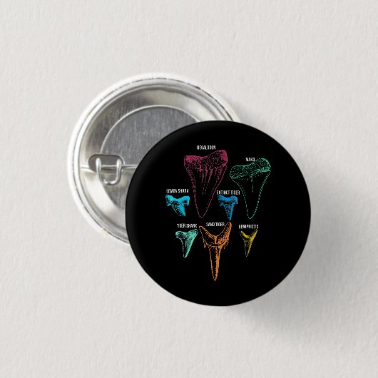 Hai-Zahnradjagd - Crazy Shark Gifts Button (Vorne & Hinten)