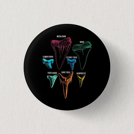 Hai-Zahnradjagd - Crazy Shark Gifts Button (Vorderseite)