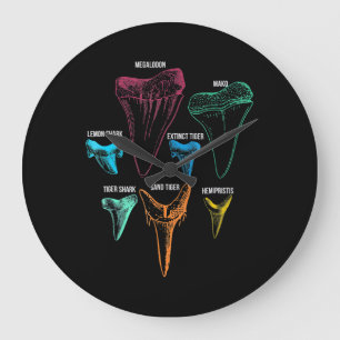 Hai-Zahnradjagd - Crazy Shark Gifts Große Wanduhr