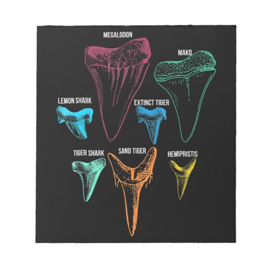 Hai-Zahnradjagd - Crazy Shark Gifts Notizblock (Vorderseite)