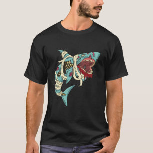 Hai Zombie Halloween Skelett Schädel Rippenkäfig T-Shirt