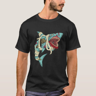 Hai Zombie Halloween Skelett Schädel Rippenkäfig T-Shirt