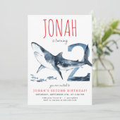 Hai zum zweiten Geburtstag Einladung (Stehend Vorderseite)