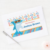 Hai zurück zu Personalisierten Labels in der Schul Rechteckiger Aufkleber (Umschlag)