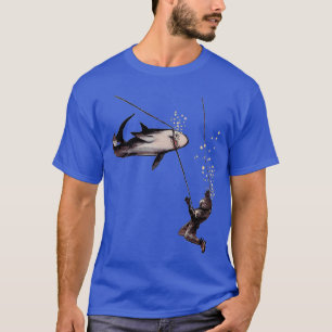 Haiangriff auf einen Vintagen Helmtaucher URM T-Shirt