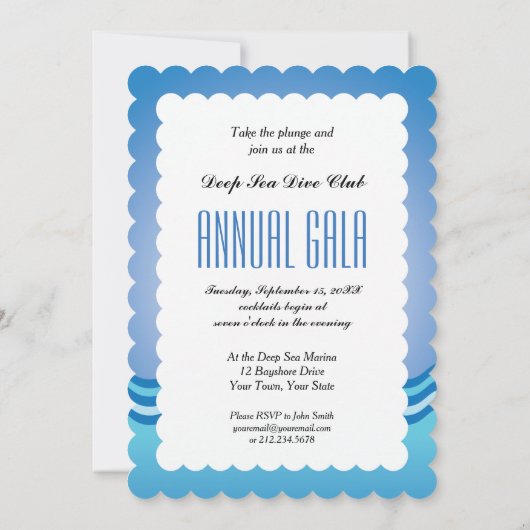 Haiangriff Funny Boat Party Einladungen (Rückseite)