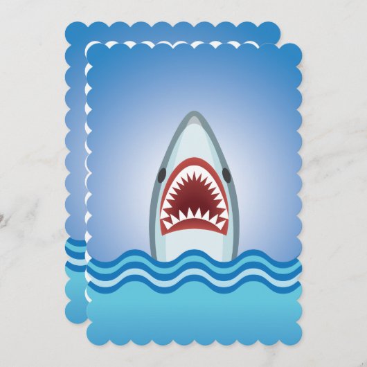 Haiangriff Funny Boat Party Einladungen (Vorne/Hinten)