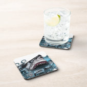 Haiangriff Getränkeuntersetzer (Rechte Seite)